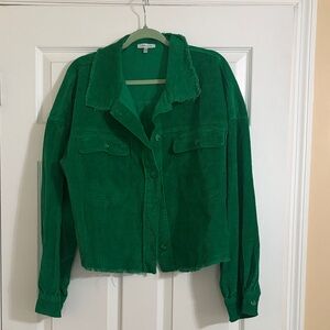 White Birch Emerald Corduroy Utility Jacket